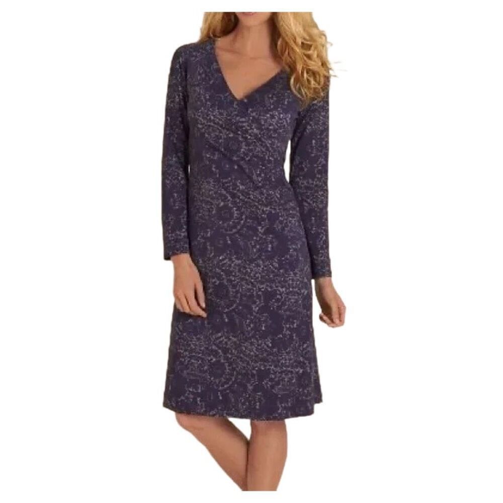 Soft Surroundings dress size PM purple wrap style dress.
